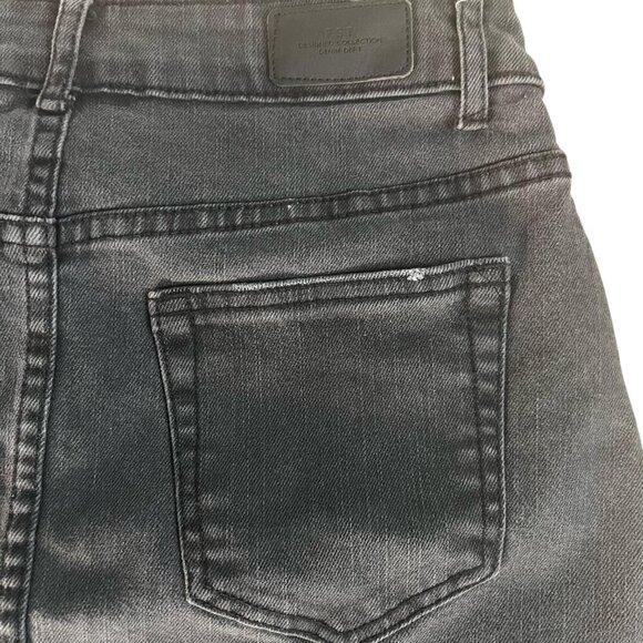 Women’s Black Denim Mini Skirt Star Stud Embellished Raw Frayed Hem Size S - Picture 10 of 10